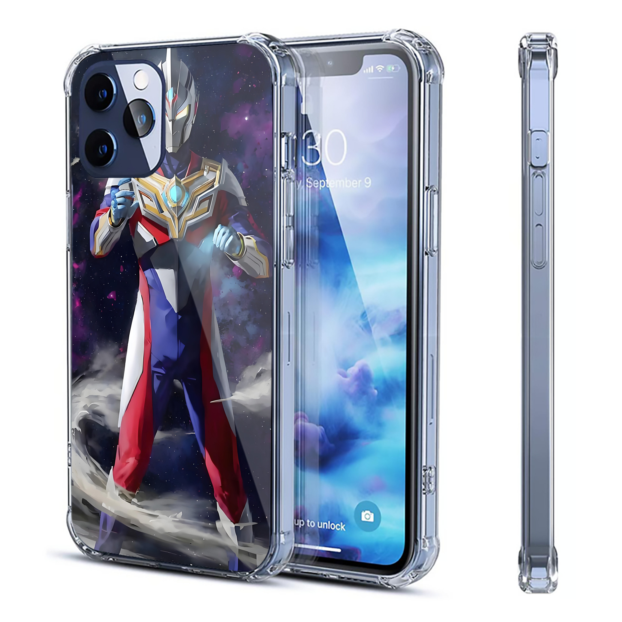 （画像用） ウルトラマン Ultraman 【iPhone 12シリーズ対応】透明スマホケース（クリアソフトケース）